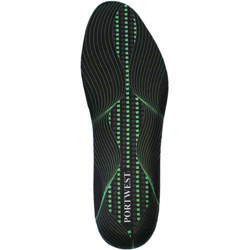 Portwest - Gel Arch Support Insole - Black/Green