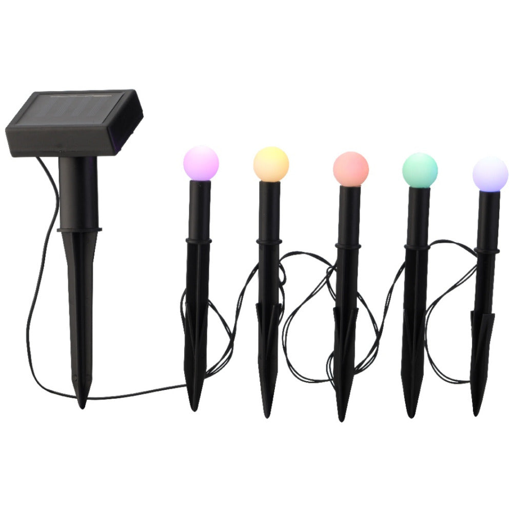 Lumineo LED Solar Ball Stake Lights - Set of 5