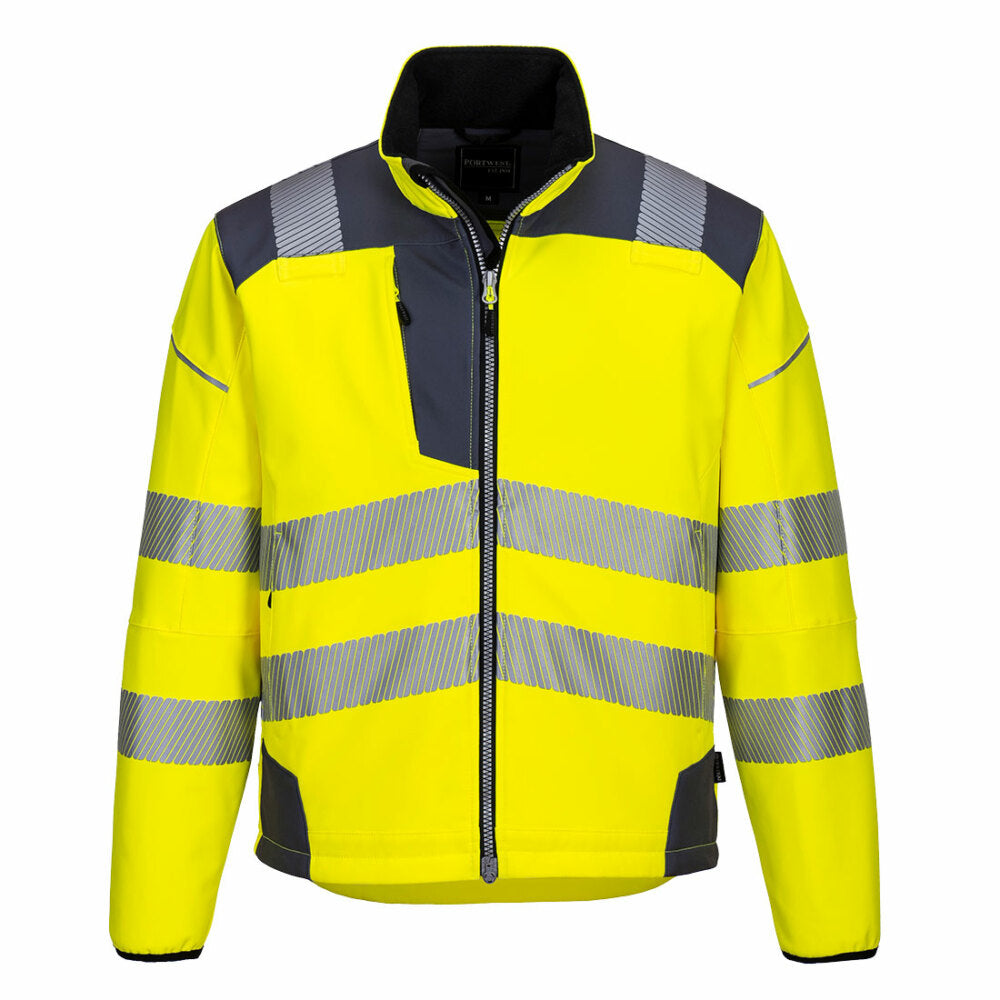 Portwest  - PW3 Hi-Vis Softshell Jacket - Yellow/Grey