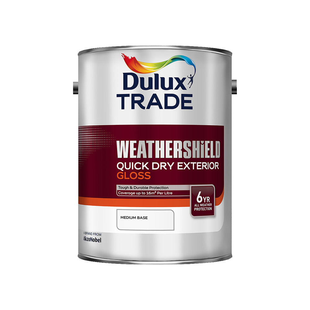 Dulux Trade Weathershield Quick Dry Exterior Gloss Medium Base 5L