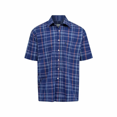 Champion Whitby Polycotton Short-Sleeved Shirt Blue - XL