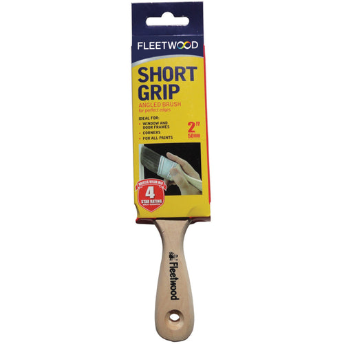 Fleetwood 2\ Short Grip Angled Brush, Wood, Box Of 24