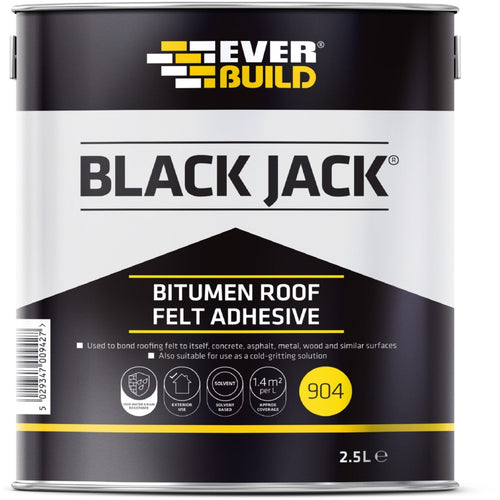 Everbuild Black Jack 904 Bitumen Roof Felt Adhesive - 2.5l