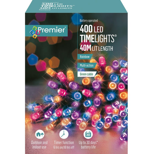 Premier - 400 LED Battery Operated TimeLights - Rainbow