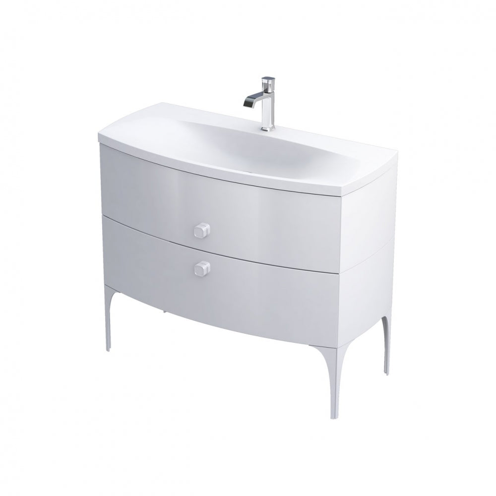 Armavit - 102cm 2 Drawer Vanity Unit - Gloss White - (Exc Basin)