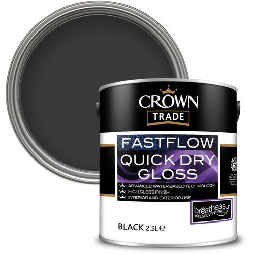 Crown Trade Fastflow Quick Dry Gloss Black 2.5L