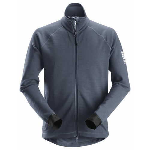 Snickers - AllroundWork, Midlayer Wool Full Zip Jacket - Dark Blue Melange