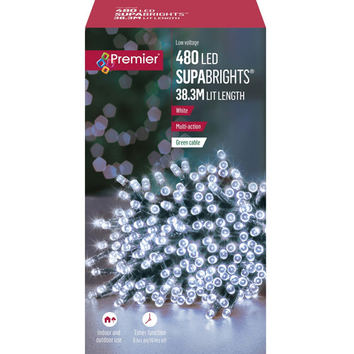 Premier - 480 LED Multi-Action Supabrights with Timer-  White