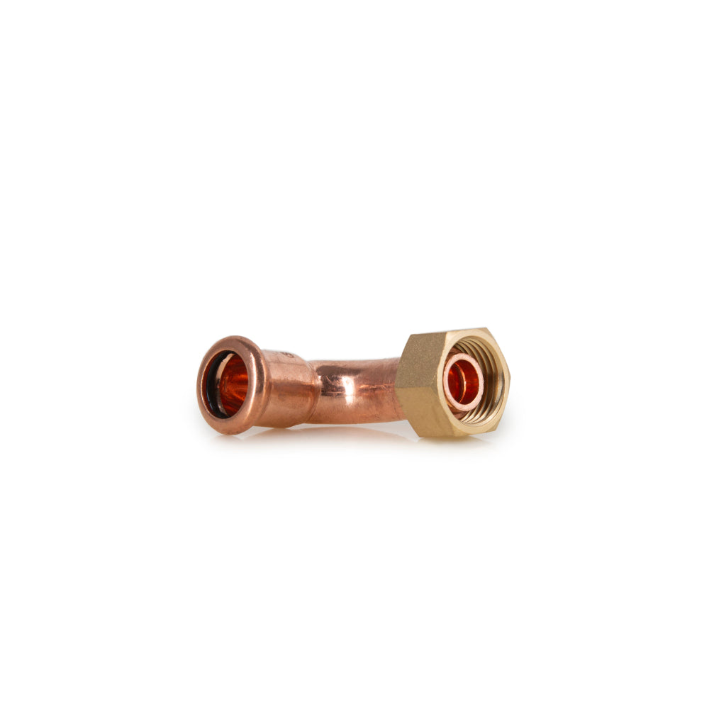 Instantor Copper Press 15mm x ½ Bent Swivel Connector