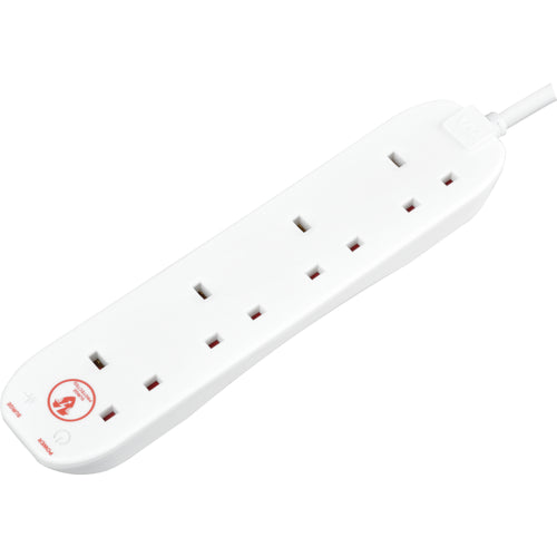 13A 4-Gang Surge-Protected Extension Lead - 2m