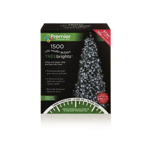 Premier Decorations - 1500 LED Multi-Action Treebrights - White