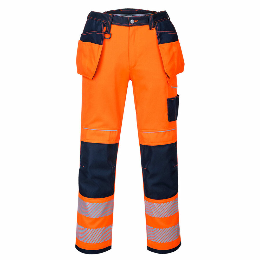 Portwest  - PW3 Hi-Vis Holster Work Trouser - Orange/Navy