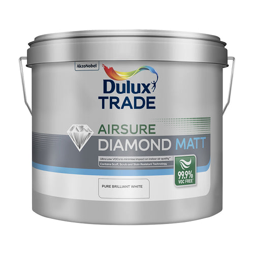 Dulux Trade Airsure Diamond Matt Pure Brilliant White 10L