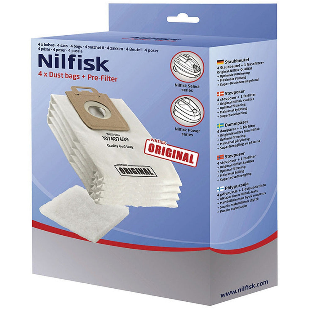 Nilfisk SELECT Dust Bags + Pre Filter