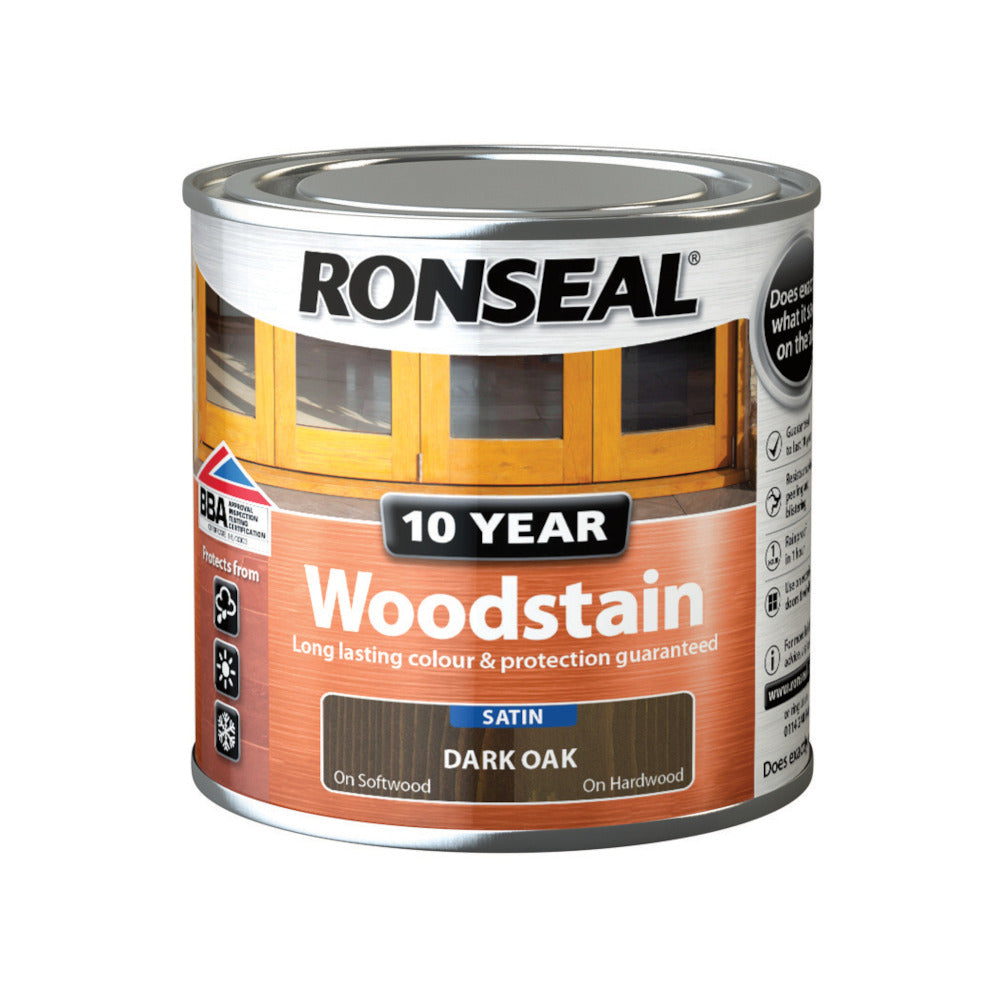 Ronseal 10 Year Woodstain Dark Oak Satin 250ml