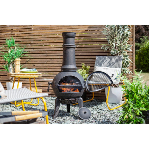 Sierra Large Cast Iron Chimenea with Grill
