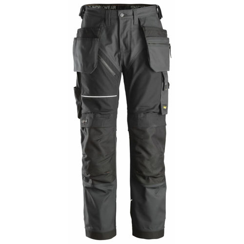 Snickers - RuffWork, Canvas+ Work Trousers+ Holster Pockets - Steel grey\\Black