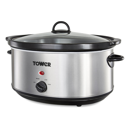 6.5ltr Slow Cooker (T16040) - Stainless Steel