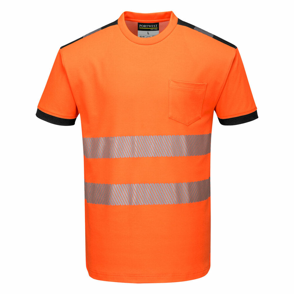 Portwest  - PW3 Hi-Vis T-Shirt S/S - Orange/Black