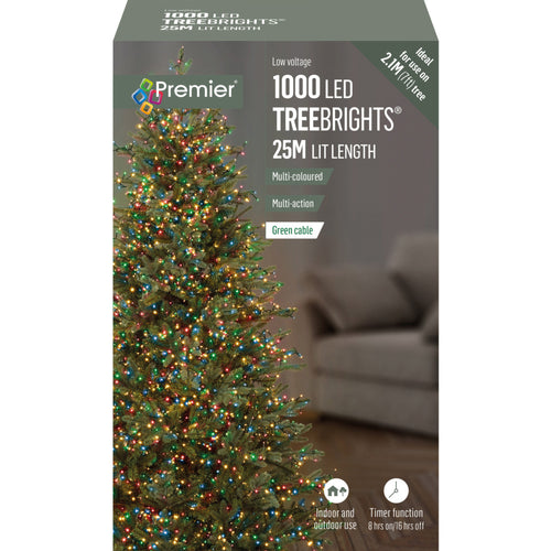 1000 LED Multi-Action Treebrights with Timer - Multi Coloured