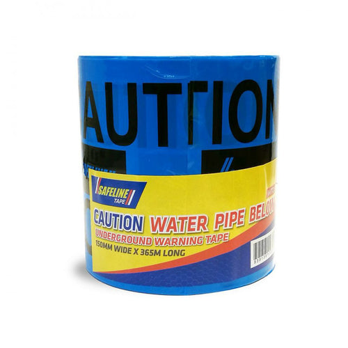 Safeline - Caution Water Pipe Below Warning Tape - 150mm x 365m