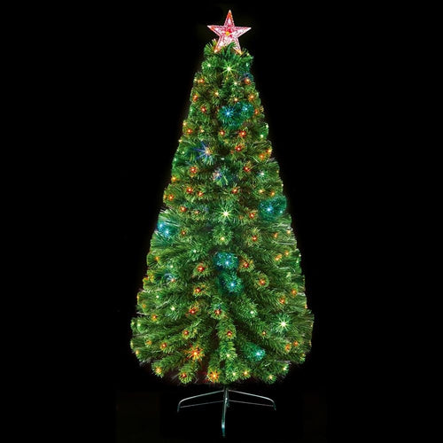 Premier Decorations - LED Colour Changing Fibre Optic Tree - 6ft