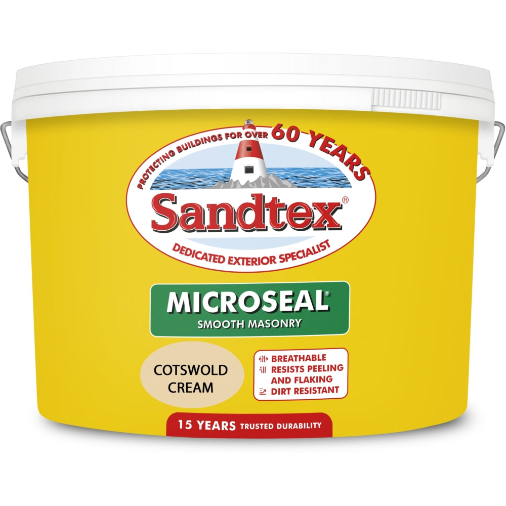 Sandtex Microseal Smooth Masonry Costwold Cream 10L