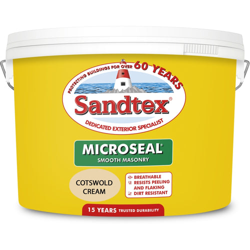 Sandtex Microseal Smooth Masonry Costwold Cream 10L