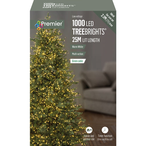 1000 LED Multi-Action Treebrights with Timer - Warm White