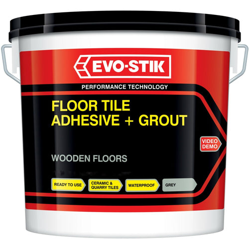Evo Stik Tile A Floor Adhesive & Grout Wooden Floor 5L