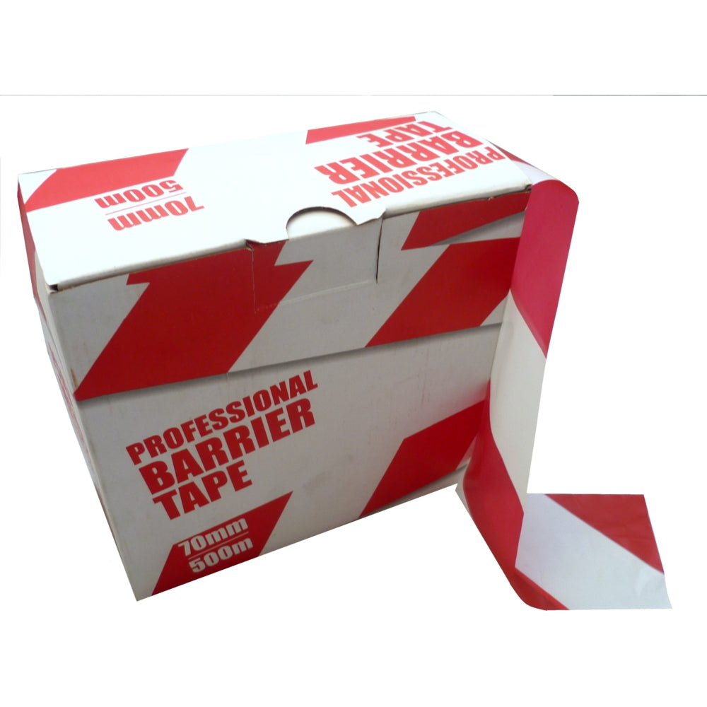 Professional Barrier Tape Red & White 70mm x 500m