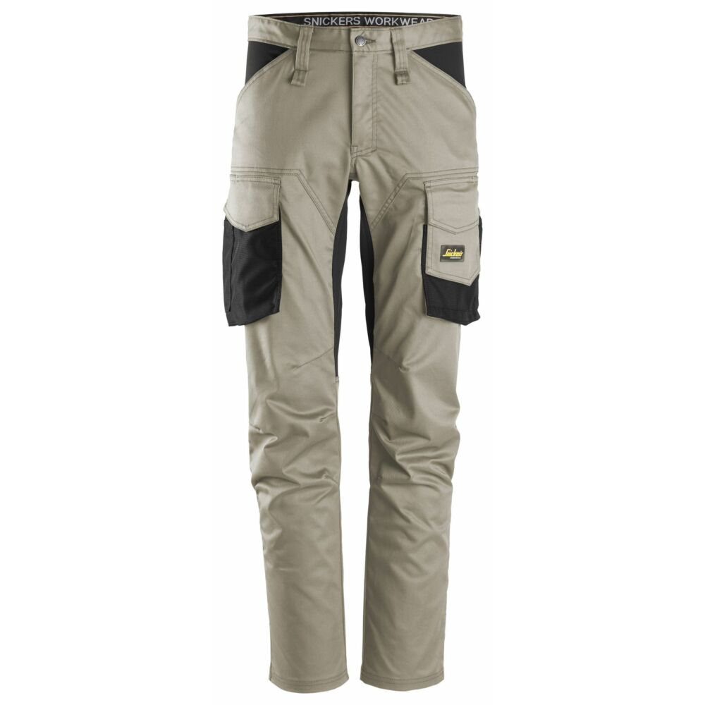 Snickers - AllroundWork, Stretch Trousers without Knee Pockets - Khaki\\Black