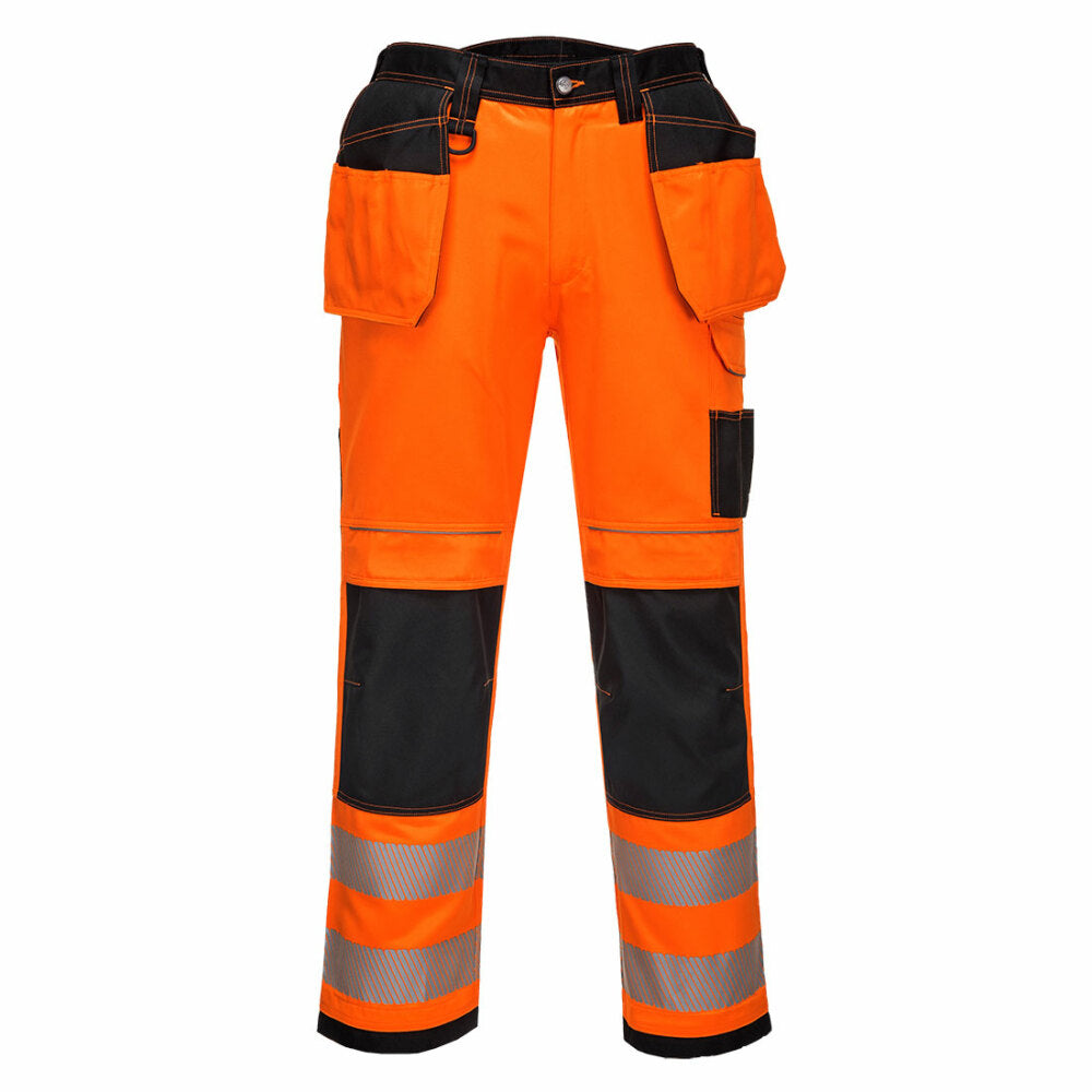 Portwest  - PW3 Hi-Vis Holster Work Trouser - Orange/Black