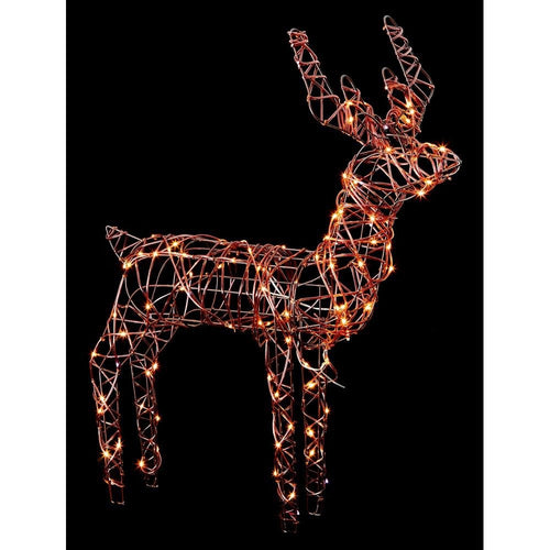 Premier - LED Pin Wire Rattan Standing Deer - 1m