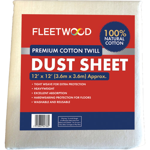 Fleetwood 12' x 12' Premium Cotton Twill Dust Sheet