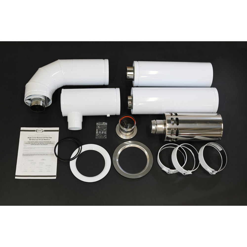 1.2m High level adjustable flue kit c/w 90° elbow and terminal