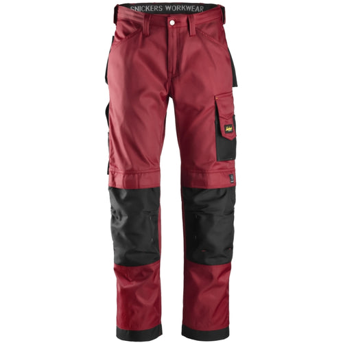 Snickers - Craftsmen Trousers, DuraTwill - Chili red\\Black