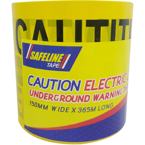 Caution Electric Cable Below Warning Tape - 150mm x 365m