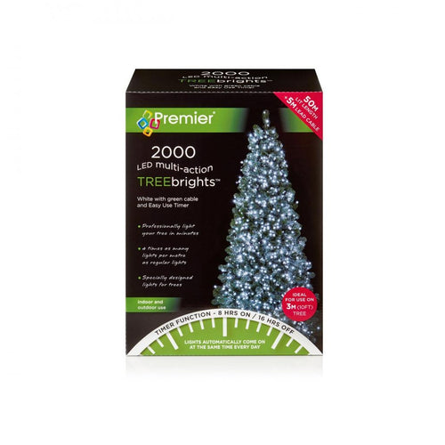 Premier Decorations - 2000 LED Multi-Action Treebrights - White