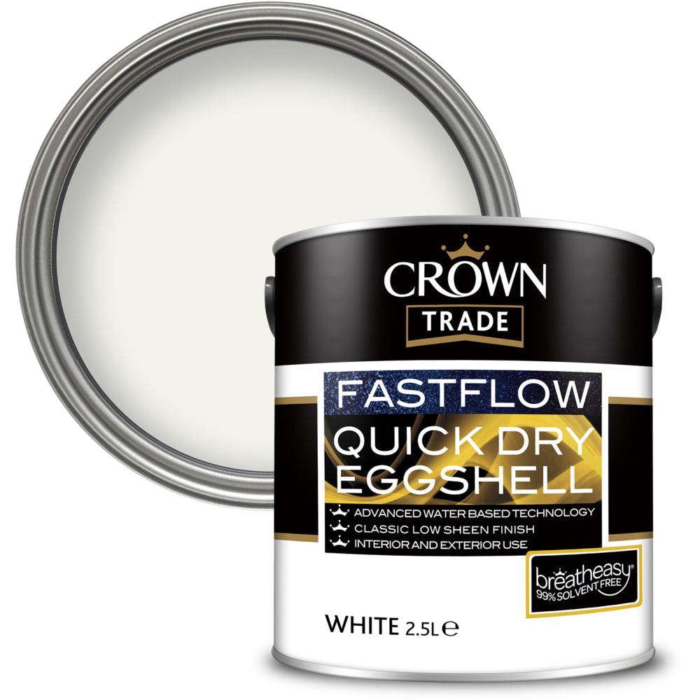 Crown Trade Fastflow Quick Dry Eggshell White 2.5L
