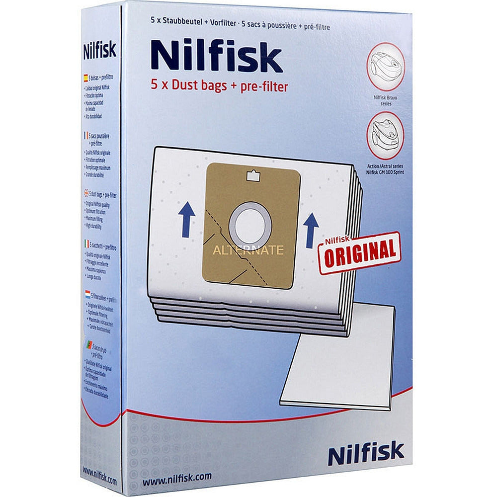 Nilfisk BRAVO Vacuum Bags + Pre Filter