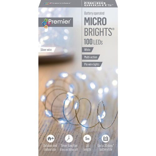 100 LED B/O Multi-Action Microbrights - White