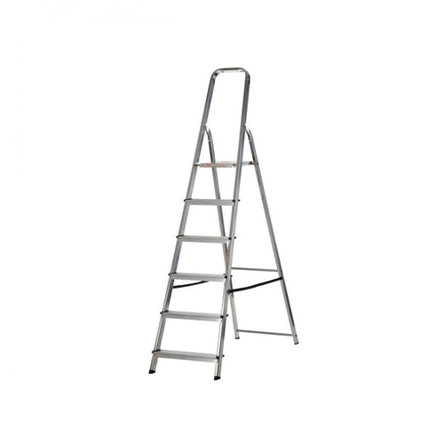 Werner - High Handrail Step Ladder - 6 Thread - Aluminium