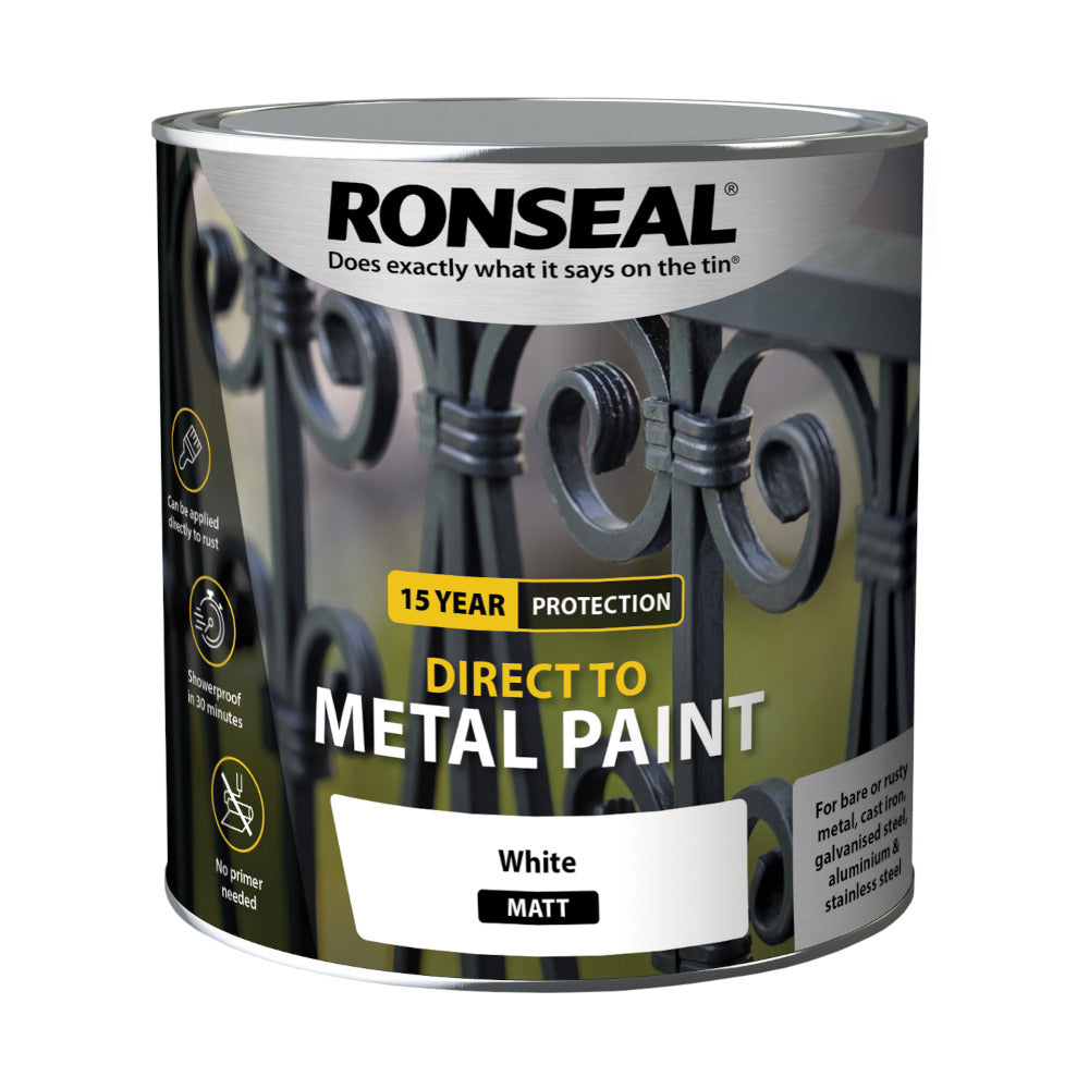 Ronseal Direct to Metal Paint White Matt 2.5L