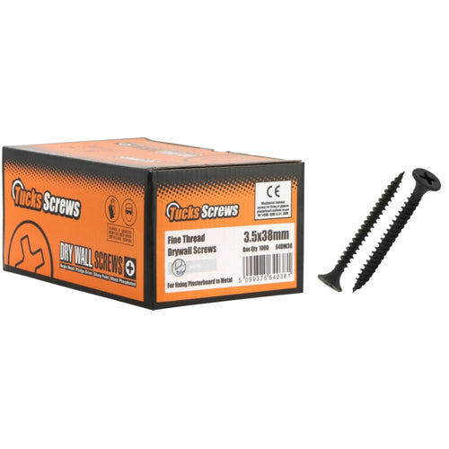Tucks - Drywall Screws 1000pce 3.5x38mm (Carton Qty: 8 boxes)