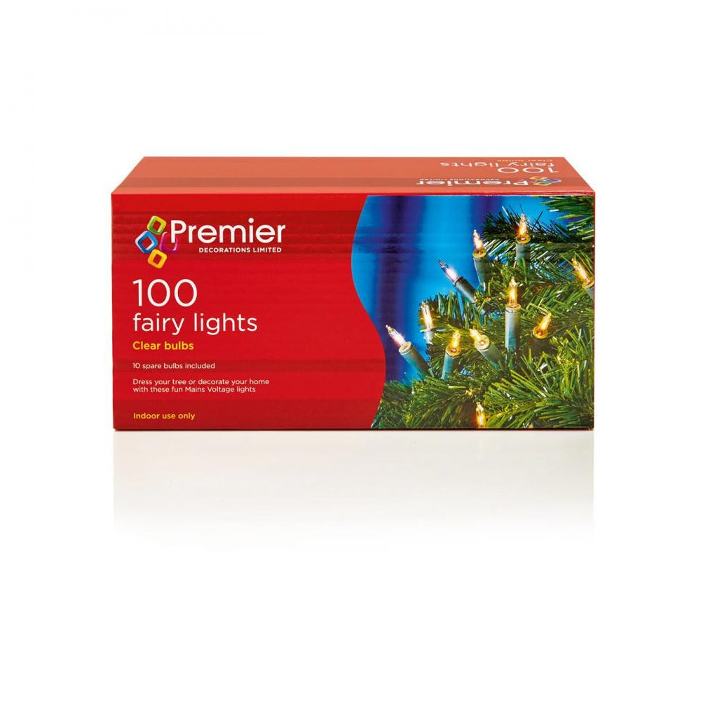 Premier Decorations - 100 Fairy Lights - Clear
