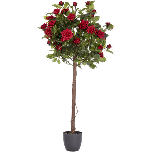 120cm Artificial Regent's Rose Tree - Ruby Red