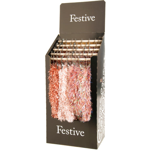 Luxury Downswept Rose Gold Tinsel 3 Assorted - 2m x 15cm