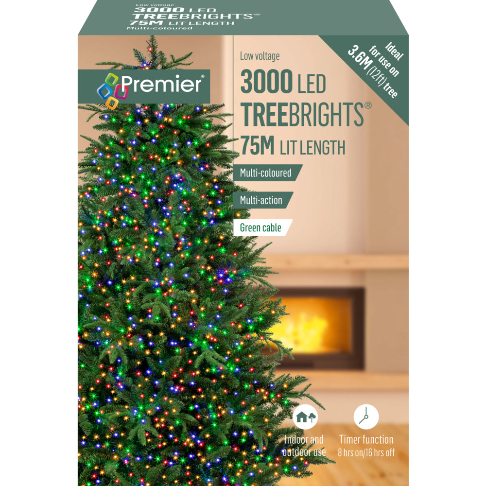 3000 LED Multi-Action Treebrights - Multi-Coloured