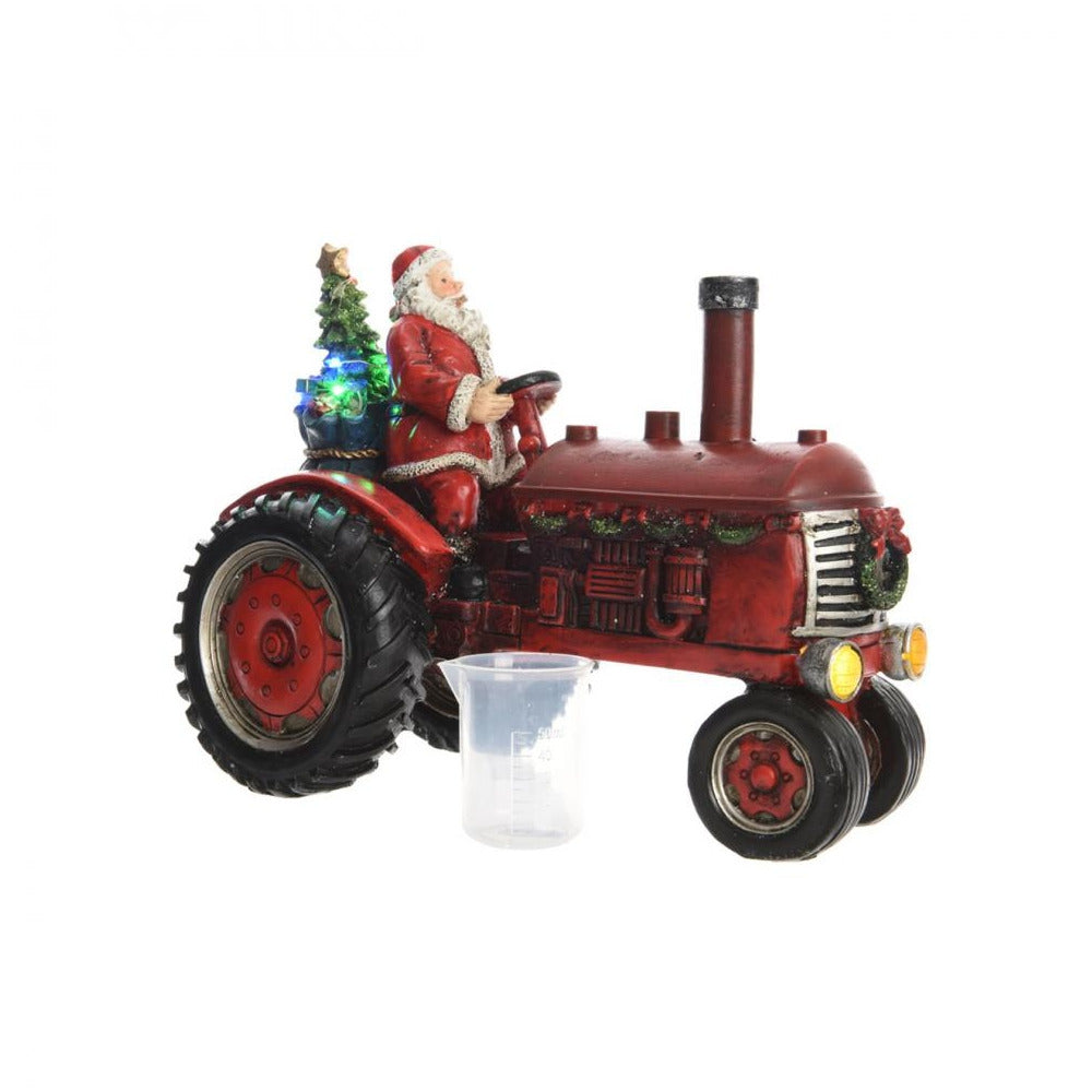 Kaemingk B.V - LED Santa on Tractor with Music & Real-Life Smoke Effect - 22cm